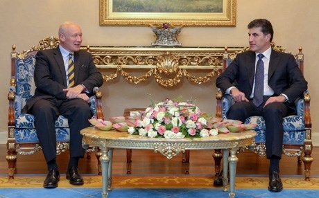 نيجيرفان البارزاني يجتمع بوفد بريطاني ويبحثان الأوضاع والعلاقات بين أربيل وبغداد 