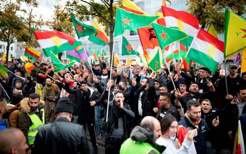 مظاهرات للكورد في أنحاء العالم تنديداً بالهجوم التركي على كوردستان سوريا