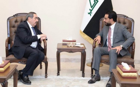 الحلبوسي يبحث مع وفد الديمقراطي الكوردستاني سُبل تلبية مطالب المتظاهرين عبر برنامج إصلاحي