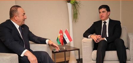 نيجيرفان البارزاني وجاويش أوغلو يؤكدان العمل معاً لتهدئة الأوضاع المعقدة في المنطقة