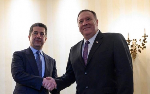 مسرور البارزاني وبومبيو يؤكدان تعزيز العلاقات الثنائية وأهمية تحقيق الاستقرار في العراق