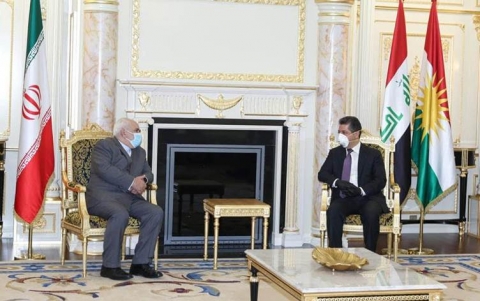 مسرور بارزاني وظريف يبحثان تعزيز التنسيق المشترك بين إقليم كوردستان وإيران