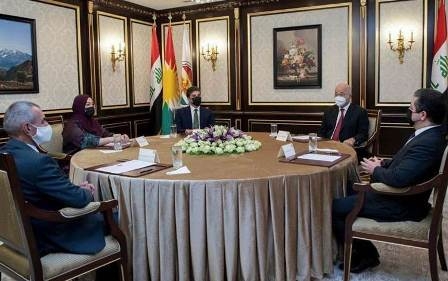 بيان اجتماع رئاسات إقليم كوردستان مع رئيس الجمهورية: ندعم جهود الحكومة العراقية لحماية البعثات الدبلوماسية