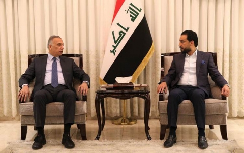 الكاظمي والحلبوسي يبحثان التعاون بين الحكومة والبرلمان حول ملفي الانتخابات والموازنة