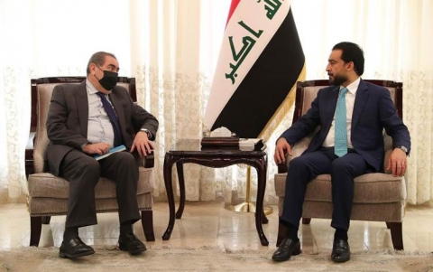 الحلبوسي ووفد الديمقراطي يبحثان ملف الموازنة وحل المشاكل بين بغداد وأربيل وفق الدستور