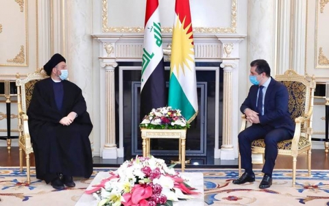 الحكيم لمسرور بارزاني: ندعم الاتفاق بين أربيل وبغداد بشأن موازنة 2021 ونتمنى أن يقرّه البرلمان