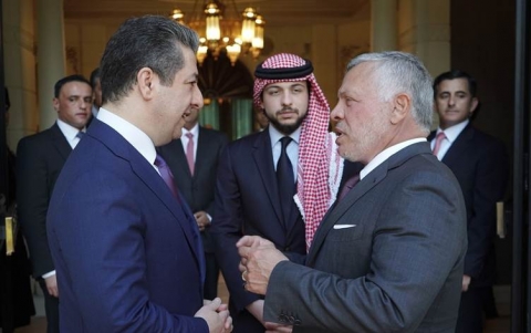 رئيس حكومة إقليم كوردستان يؤكد للملك عبدالله الثاني دعمه وتضامنه الكامل مع الأردن