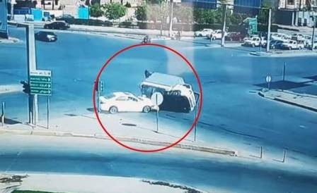  عدم الالتزام بالإشارة الضوئية يؤدي إلى حادث سير في أربيل