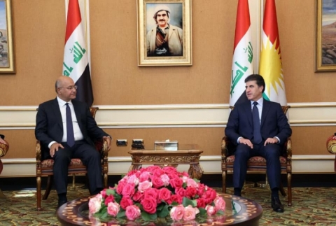 نيجيرفان بارزاني يستقبل الرئيس العراقي في أربيل