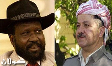 رئيس إقليم كوردستان يهنيء رئيس جمهورية السودان الجنوبي لمناسبة اعلان الاستقلال