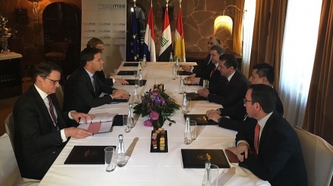 رئيس حكومة إقليم كوردستان يجتمع مع رئيس الوزراء الهولندي