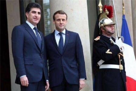 الرئيس ماكرون يهنئ الرئيس نێچيرفان البارزاني