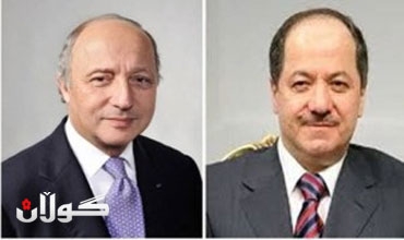وزير الخارجية الفرنسي ينقل للرئيس بارزاني اشادة اولوند بقوات الپیشمرگه‌
