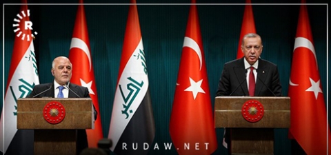  خلال مؤتمر صحفي مشترك مع اردوغان.. العبادي: نساند تركيا في أزمتها النقدية ونأمل استمرار التعاون بين البلدين