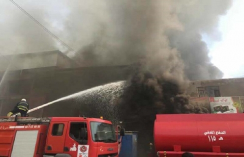 اندلاع حريق في احدى اكبر الاسواق وسط العاصمة بغداد