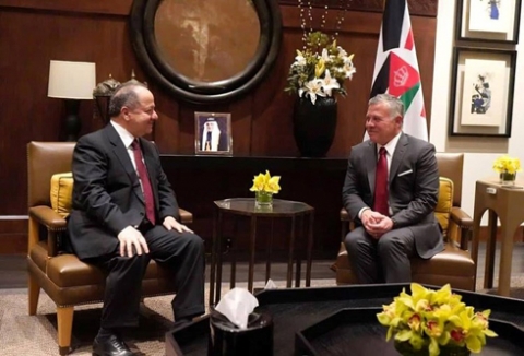 الرئيس البارزاني يجتمع بالعاهل الأردني في عمان