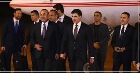 نيجيرفان البارزاني يستقبل وزير الخارجية التركي مولود تشاووش أوغلو في أربيل