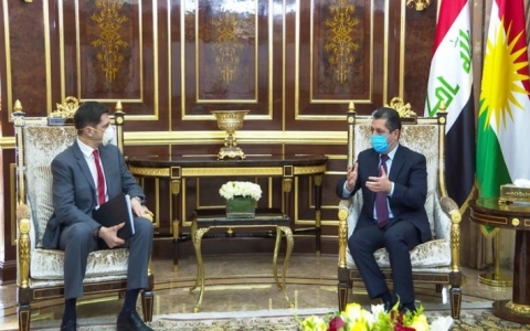 رئيس حكومة إقليم كوردستان يستقبل نائب مساعد وزير الخارجية الأمريكي لشؤون العراق