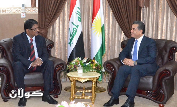 مسؤول العلاقات الخارجية في حكومة الإقليم يستقبل السفير الهندي لدى العراق