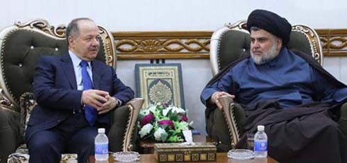 الصدر للرئيس البارزاني: زيارتكم المهمة والتاريخية بداية توجه جديد وإيجابي للعملية السياسية