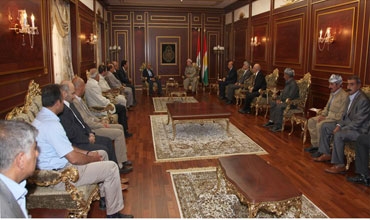 رئيس اقليم كوردستان يستقبل وفوداً كوردية مختلفة من بينها شرف الدين آلجي