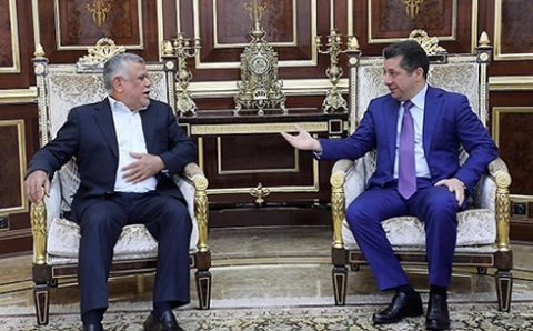 مسرور البارزاني خلال استقباله العامري: ينبغي أن تتشكل الحكومة العراقية على أسس الشراكة والتوافق