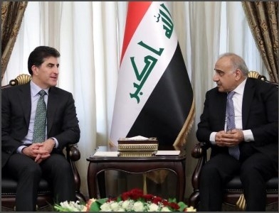 عادل عبدالمهدي يجتمع مع رئيس إقليم كوردستان في بغداد