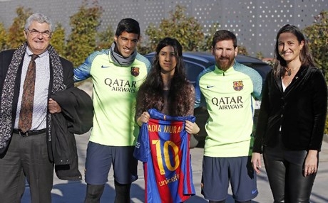 نادية مراد بعد لقائها ميسي وسواريز: إكتسبت القوة والأمل لمواصلة رسالتي الإنسانية 