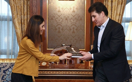 نيجيرفان البارزاني يستقبل نادية مراد ويبحثان أوضاع الكورد الإزيديين