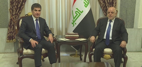 نيجيرفان البارزاني يبحث  مع حيدرالعبادي  عدداً من القضايا