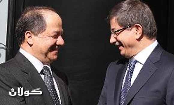 بارزاني يبحث مع داوود اوغلو العلاقات الثنائية والازمة العراقية والاوضاع في سوريا