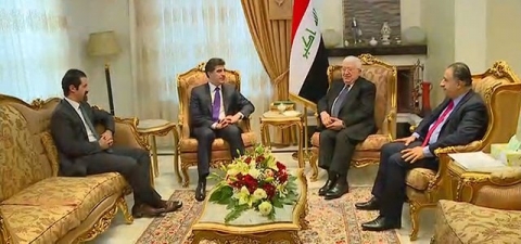معصوم يبحث مع نيجيرفان البارزاني الأوضاع في كركوك وبدء الحوار مع الحكومة العراقية