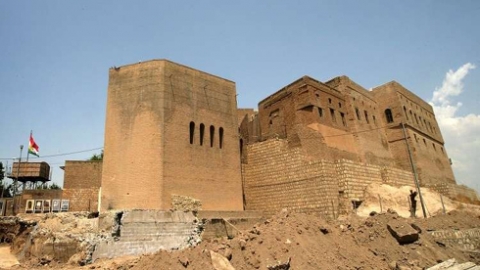 انهيار أجزاء من القسم الشرقي لقلعة اربيل الاثرية