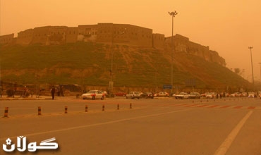 عاصفة ترابية غطت على العاصمة أربيل