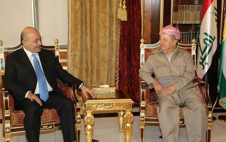 الرئيس البارزاني وبرهم صالح يؤكدان على مواصلة الحوار بين أربيل وبغداد