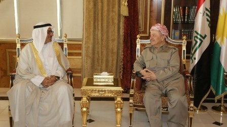 مسعود البارزاني وسفير الكويت يؤكدان علی العلاقات التاريخية بين شعبي كوردستان و الكويت