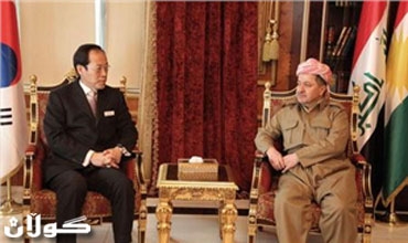 رئيس اقليم كردستان يستقبل السفير الكوري الجنوبي في العراق