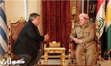 رئيس اقليم كردستان يستقبل السفير اليوناني في العراق