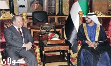 نائب رئيس دولة الامارات رئيس الوزراء يستقبل رئيس إقليم كوردستان