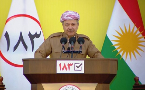 الرئيس البارزاني في حفل انتخابي جماهيري  في  أربيل: نؤكد التزامنا بخيارنا المتمثل في السلام ومد يد الأخوة للجميع