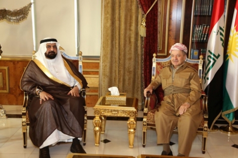 الرئيس بارزاني يستقبل شيخ عشيرة الشمر في العراق
