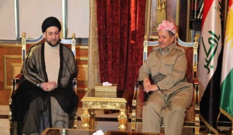 البارزاني خلال لقائه الحكيم يعبر عن تفاؤله أمام المرحلة الجديدة في العراق