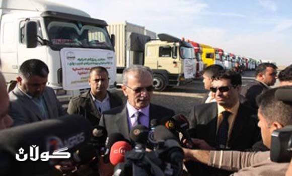 محافظة كركوك ترسل مساعدات الى منكوبي الزلازل في مدينة وان المنكوبة