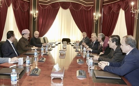 الرئيس البارزاني يجتمع مع وفد رئاسة المجلس الوطني الكوردي في سوريا