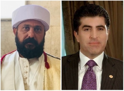 نێچيرڤان بارزاني يهنيء بابا شيخ