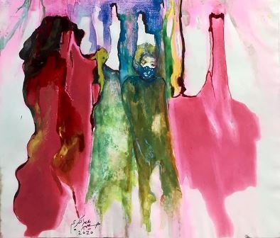 حسين عبدالكريم..اول فنان يحاور كورونا عبر لوحاته