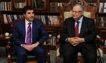 Li Silêmaniyê Celal Talebanî pêşwazî li Nêçîrvan Barzanî kir.