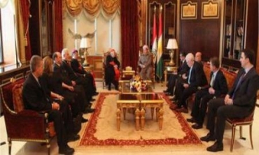 Serokê Herêma Kurdistanê pêşwaziya şandekî Dêrên Emerîkayê kir