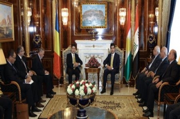 Serokwezîrê Kurdistanê û wezîrê derve yê Romaniyayê li Hewlêrê civiyan