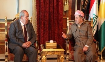 Serokê Herêma Kurdistanê pêşwaziya Serokê Lîsta El Iraqiye kir